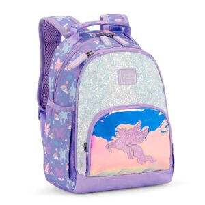 choco mocha unicorn toddler backpack for little girls, kids pre kindergarten daycare sparkle backpack for toddler 12 inch, glitter bling purple