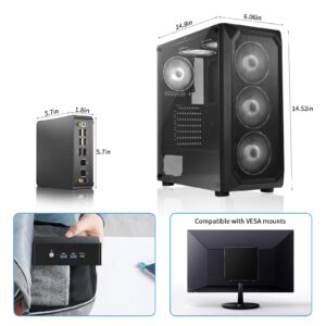 Kinupute Mini PC with Ryzen 9 5900HX Upto 4.6GHz, Desktop Computer with 64G DDR4, 1T M.2 NVME SSD, Windows 11 Pro, , DP/HDMI/USB-C Port, 4K@60Hz Triple Display, Dual LAN, 1x2.5G LAN, WiFi 6/BT5.1