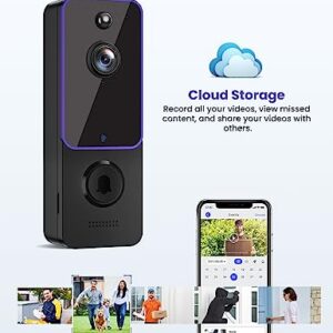 Aiwit Doorbell Camera Wireless, Indoor/Outdoor Surveillance Cam, Battery Powered, Included Chime Ringer, Live View, AI Smart Human Detection, 2-Way Audio, 2.4G WiFi, HD Night Vision, Cloud Storage