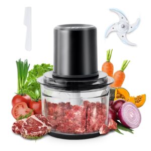 olayks electric food processor, small electric food chopper for baby food, vegetables, meat, fruits, nuts, 5 cup food chopper with 2 speed