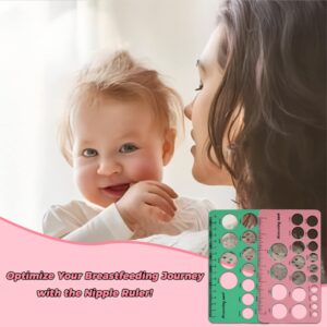 Nipple Ruler for New Mom Gift, Nipple Rulers Flange Sizing Measurement Tool, Silicone & Soft Flange Size Measure for Nipples, Breast Flange Measuring Tool with Inches and MM, Breast Pump Sizing Tool