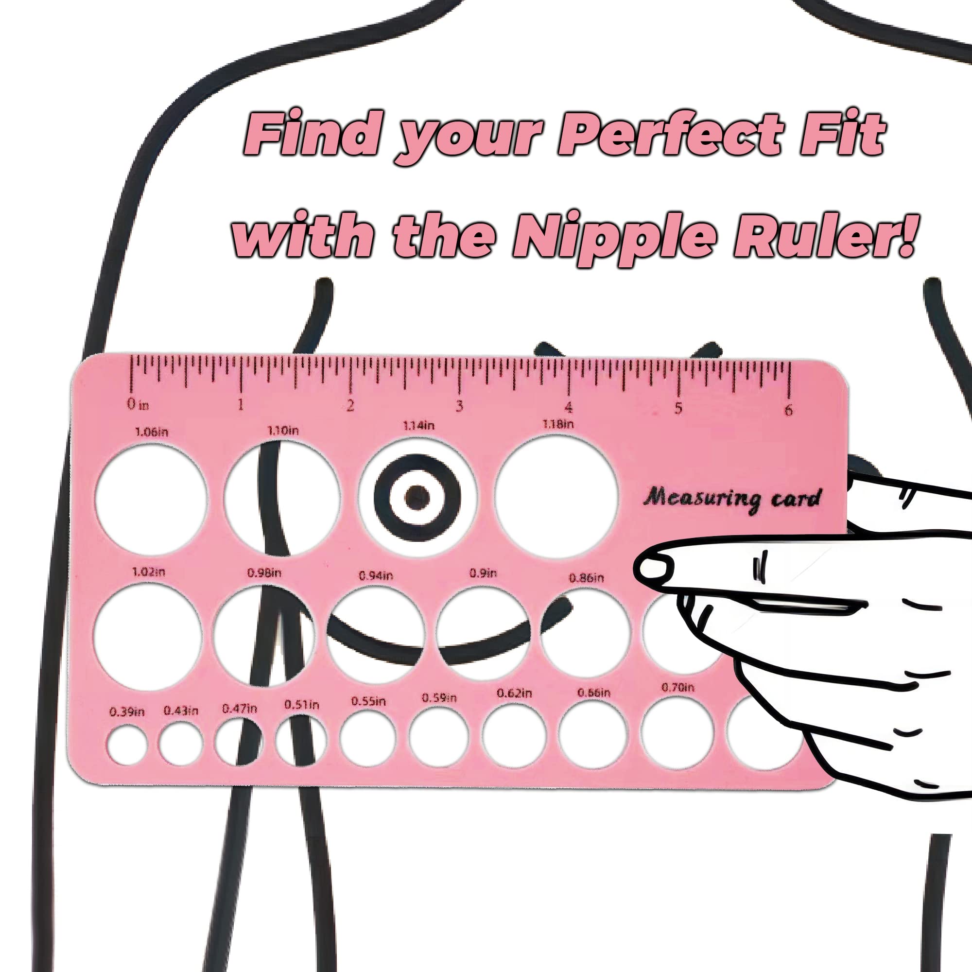 Nipple Ruler for New Mom Gift, Nipple Rulers Flange Sizing Measurement Tool, Silicone & Soft Flange Size Measure for Nipples, Breast Flange Measuring Tool with Inches and MM, Breast Pump Sizing Tool