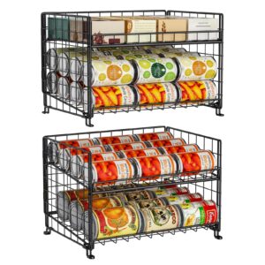 jksmart 4-tier stackable can rack organizer, can storage for kitchen pantry cabinet, can holders for food, multifunctional can dispenser for snacks soda