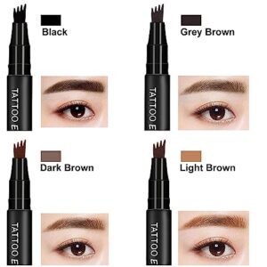 Eyebrow Pen, Eyebrow Pencil For Eye Makeup,4-Tip Microblade Brow Pen, Long Lasting, Waterproof and Professional Eyebrow Pencil, Creates Natural Looking Eyebrows Make-Up(2pcs light brown)