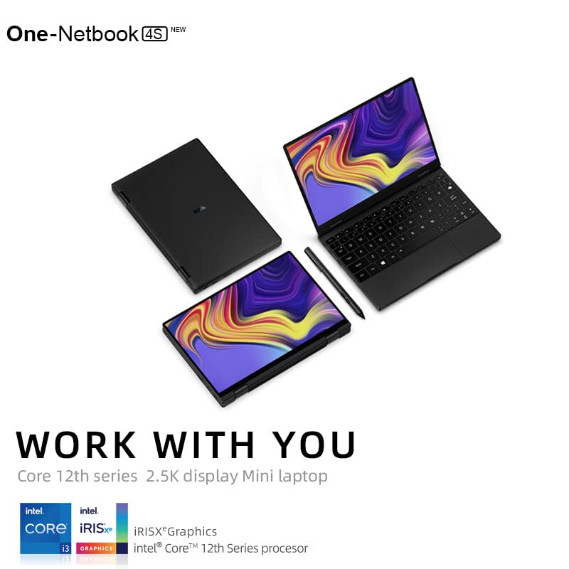 One-Netbook4S 2-in-1 Laptop, 10.1-Inch Full-Touchscreen, Intel Core i3-1210U I3-1210U Processor, Business Tablet PC, Mini Handheld Gaming Laptop, Windows 11 (16+1TB/EU-Plug)