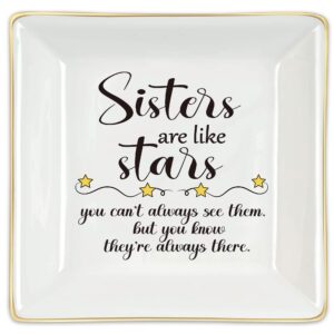 homlouue sister gifts from sister, sister are like stars ring dish sister birthday gifts sister jewelry dish best sister ever gifts meaningful sister gifts for sister friends christmas