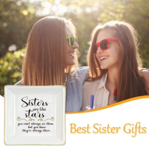 Homlouue Sister Gifts from Sister, Sister Are Like Stars Ring Dish Sister Birthday Gifts Sister Jewelry Dish Best Sister Ever Gifts Meaningful Sister Gifts for Sister Friends Christmas