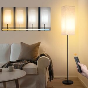 duheypo floor lamps for living room, floor lamp with remote control, modern standing lamp for bedroom stepless dimmable 12w floor lamp, 3000k-6500k elegant tall lamps for living room bedroom