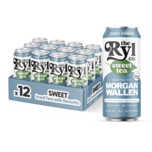 ryl iced tea, wallen's sweet tea, antioxidant superblend, zero sugar, zero carb, low calorie iced tea, 16.0 fl oz (12-pack)