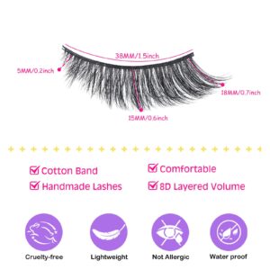 14 Pairs False Eyelashes, CHUN&CHENG 3D Upgraded Wispy Mink Lashes Pack Natural Look Luxury 16mm Cat Eye Lashes