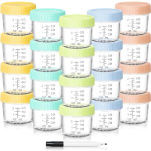 drkio 20 pack glass baby food storage containers 4 oz baby food jars with lids baby food maker microwave dishwasher freezer safe 100% leak-proof bpa free