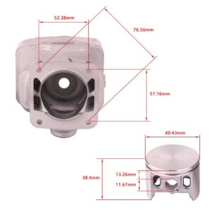 hhseyewell 50mm Cylinder Piston Kit for Makita Power Cutter Saw DPC7300 DPC7301 DPC7310 DPC7311 DPC7320 DPC7321 DPC7331 SC-7312XL Chainsaw