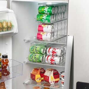 ClearSpace Soda Can Organizer & Soda Can Dispenser for Refrigerator - Fridge Organizer & Stackable Drink Organizer for Fridge, Can Organizer for Refrigerator - Holds 12 Cans Each, BPA Free - 2 Pack