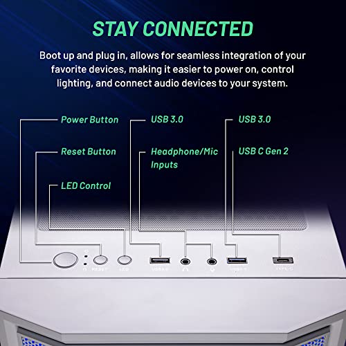 Skytech Gaming Skytech Archangel Gaming PC Desktop – Intel Core i5 12400F 2.5 GHz, NVIDIA RTX 4060 Ti, 1TB NVME SSD, 16GB DDR4 RAM 3200, 650W Gold PSU, 11AC Wi-Fi, Windows 11 Home 64-bit,White