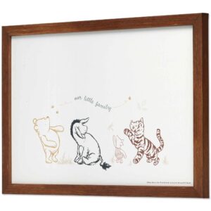 Disney Winnie the Pooh Our Little Family Framed Wood Wall Decor - Adorable Winnie the Pooh Wall Art for Home Decor