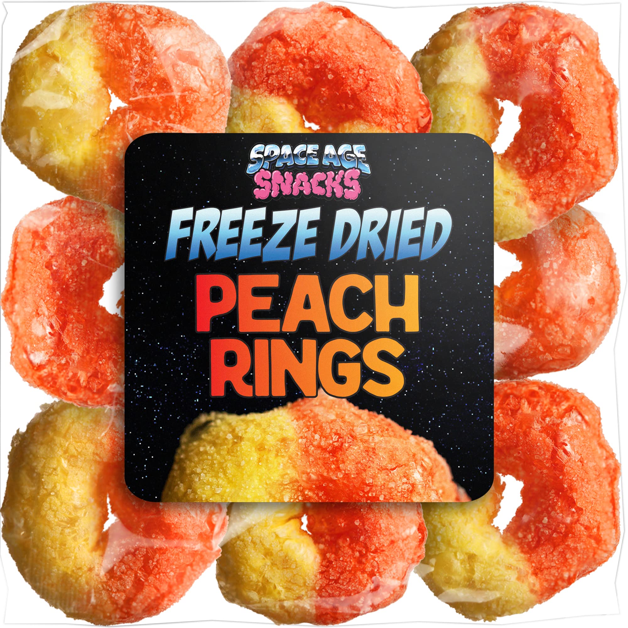 Freeze Dried Peach Rings - Premium Freeze Dried Candy Shipped in a Box for Extra Protection with New Reinforced Bag - Space Age Snacks Freeze Dry Candy (3 Ounces)