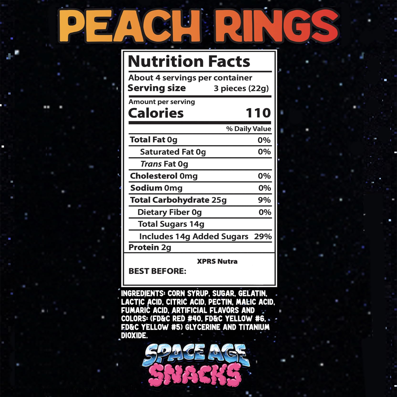 Freeze Dried Peach Rings - Premium Freeze Dried Candy Shipped in a Box for Extra Protection with New Reinforced Bag - Space Age Snacks Freeze Dry Candy (3 Ounces)