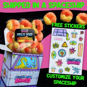 Freeze Dried Peach Rings - Premium Freeze Dried Candy Shipped in a Box for Extra Protection with New Reinforced Bag - Space Age Snacks Freeze Dry Candy (3 Ounces)