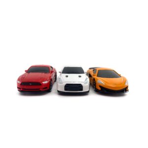 Just For Laughs 6 Diecast Metal Cars, 1:64 Scale Mini Cars, Officially Licensed - Ford F-150, Bentley Continental GT, Chevrolet Camaro, Ford Mustang 2015, McLaren 600LT, Nissan GT-R (R35)