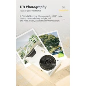 Digital Camera, 1080P 30MP 8X Zoom Photography Digital Camera Built in Fill Light, 2.7 in LCD Screen, Easy to Use Pocket Camera for Recording The Good Moments of Life