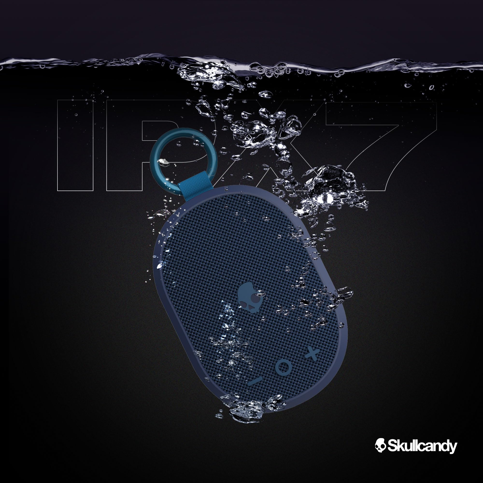 Skullcandy Kilo Wireless Bluetooth Speaker - IPX7 Waterproof Mini Bluetooth Speaker with 24 Hour Battery, Downward Firing Passive Radiator, and True Wireless Pairing - Perfect for Outdoor