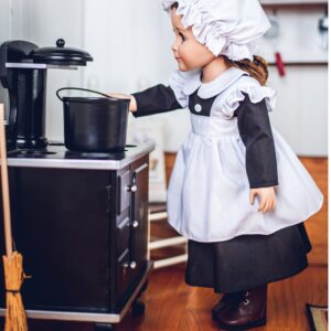 THE QUEEN'S TREASURES 18 in Doll Clothes and Accessories, 5 PC Kitchen Maid Uniform with Dress, Cap, Apron, Pantaloons. Includes Boots. Fits American Girl Dolls. Doll NOT Included