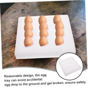 DOITOOL 2pcs Rutin Egg Protection egg holder refrigerator egg organizer egg protective tray portable egg tray eggs organizer reusable egg container egg foam trays the bird pearl cotton