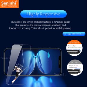 seninhi [3+3Pack] for iphone 12 (6.1inch) Screen Protector 3Pack + Camera Lens Protector 3Pack, Tempered Glass Screen Protector [With Easy Installation Frame] [9H Hardness] [Anti-Scratch] [Bubble