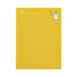 midori pocket diary 22251006 weekly planner, 2024, a6, clover pattern, starts january 2024 (uncle pattern (monthly))