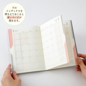 Midori 22262006 Double Schedule Notebook, 2024, B6, Monthly, Black (Starts October 2023) (black)