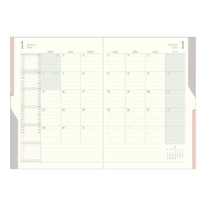 Midori 22262006 Double Schedule Notebook, 2024, B6, Monthly, Black (Starts October 2023) (black)