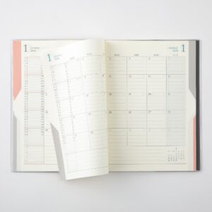 Midori 22262006 Double Schedule Notebook, 2024, B6, Monthly, Black (Starts October 2023) (black)