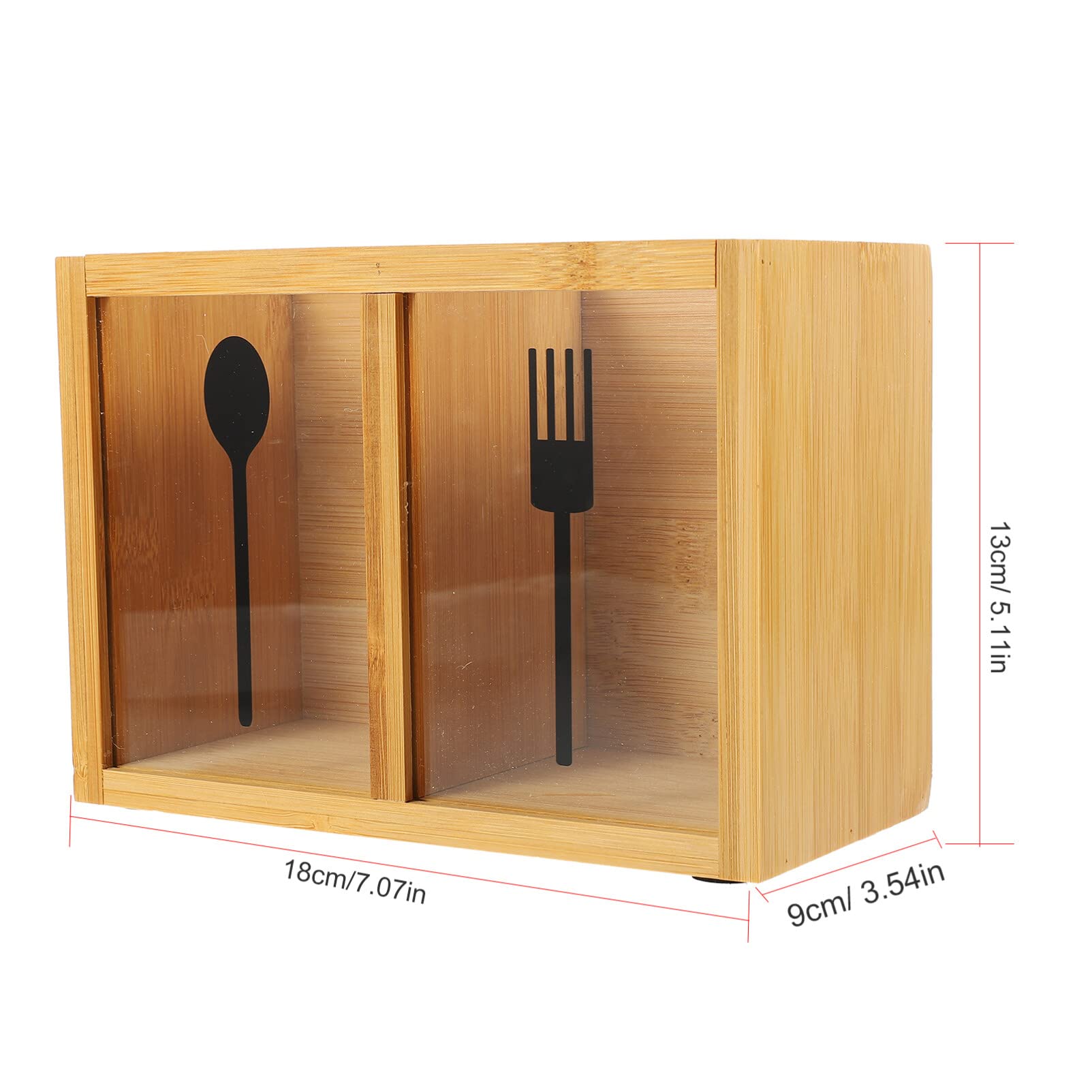 Kichvoe Chopsticks Cutlery Box Spoon and Fork Organizer Spoons and Forks Organizer Cutlery Storage Rack Clear Window Cutlery Holder Multipurpose Storage Box Appliance Container Pen Holder