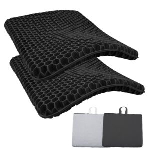 2 Pieces Black Gel Seat Cushion for Office Chair Car, Double Thick Cooling Egg Seat Cushion, Breathable Honeycomb, for Pressure Relief Back Tailbone Pain Wheelchair Desk Chair