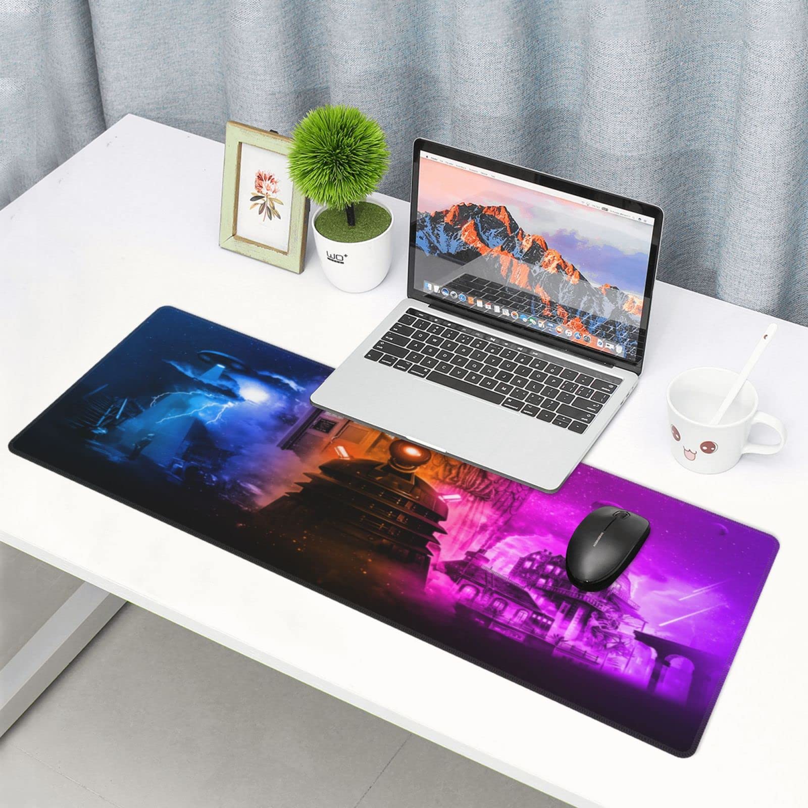 Mouse Pad 11.8x31.5 Protector Anime Rectangle Waterproof Oversized Dining Table Mat Gaming Non-Slip Rubber Mat