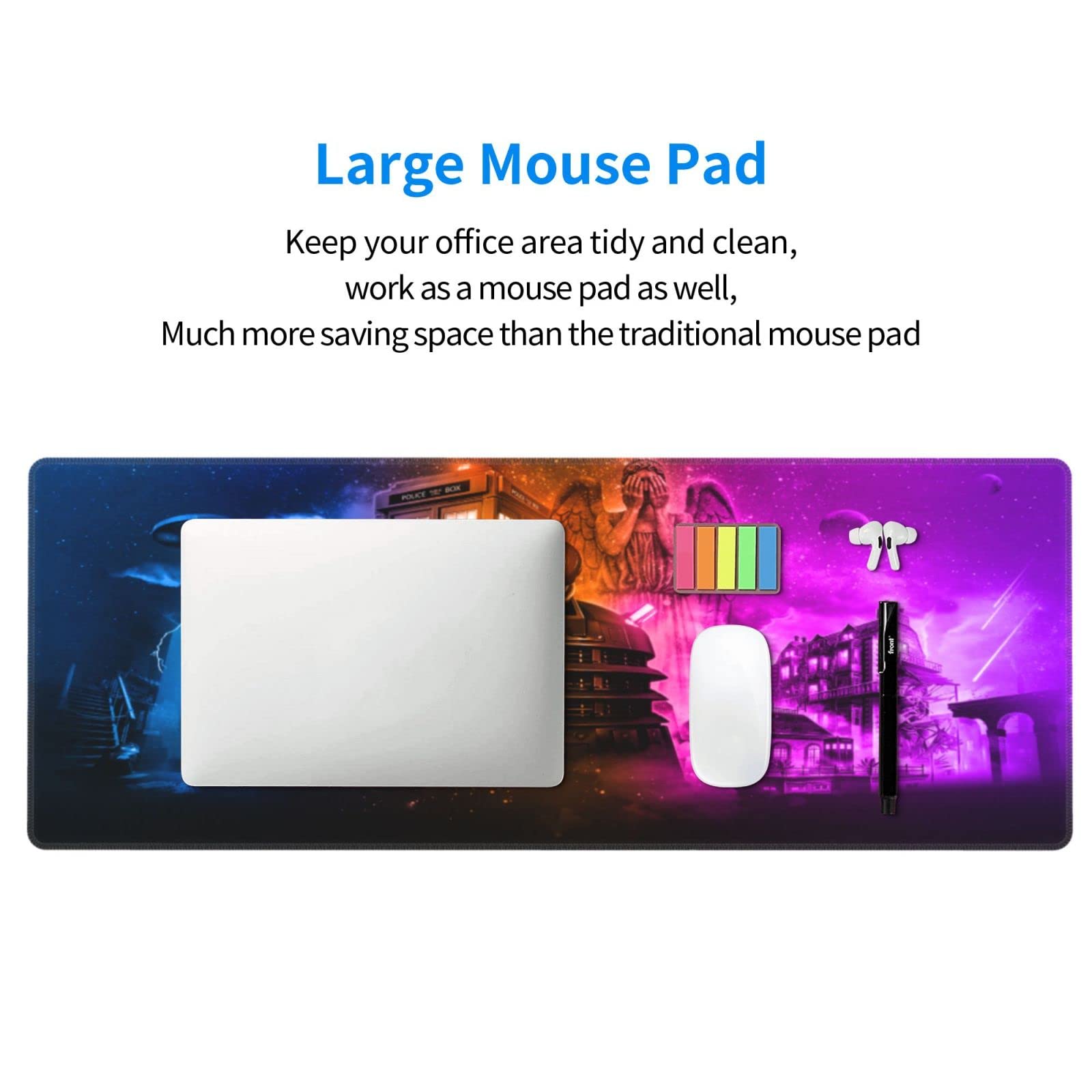 Mouse Pad 11.8x31.5 Protector Anime Rectangle Waterproof Oversized Dining Table Mat Gaming Non-Slip Rubber Mat