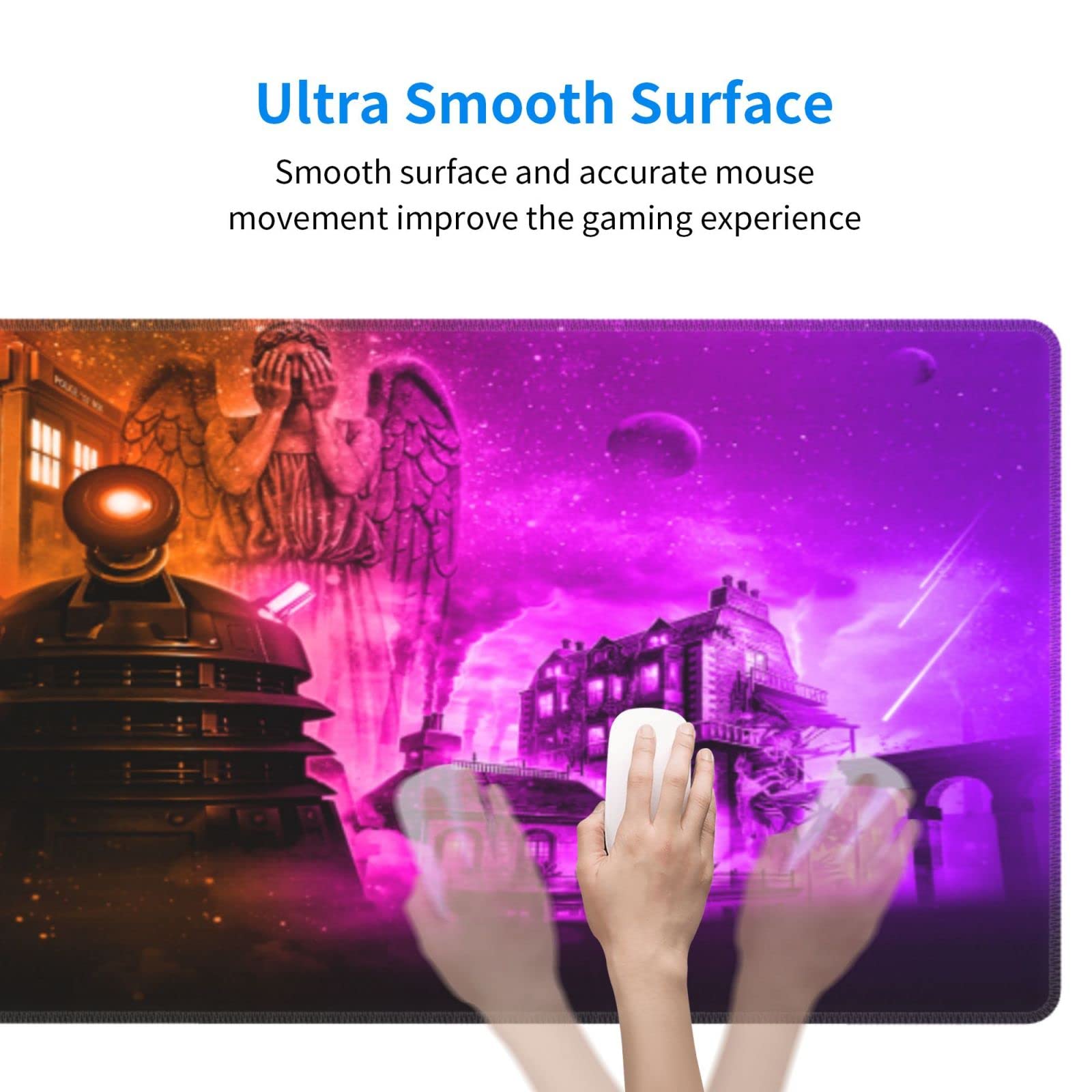 Mouse Pad 11.8x31.5 Protector Anime Rectangle Waterproof Oversized Dining Table Mat Gaming Non-Slip Rubber Mat