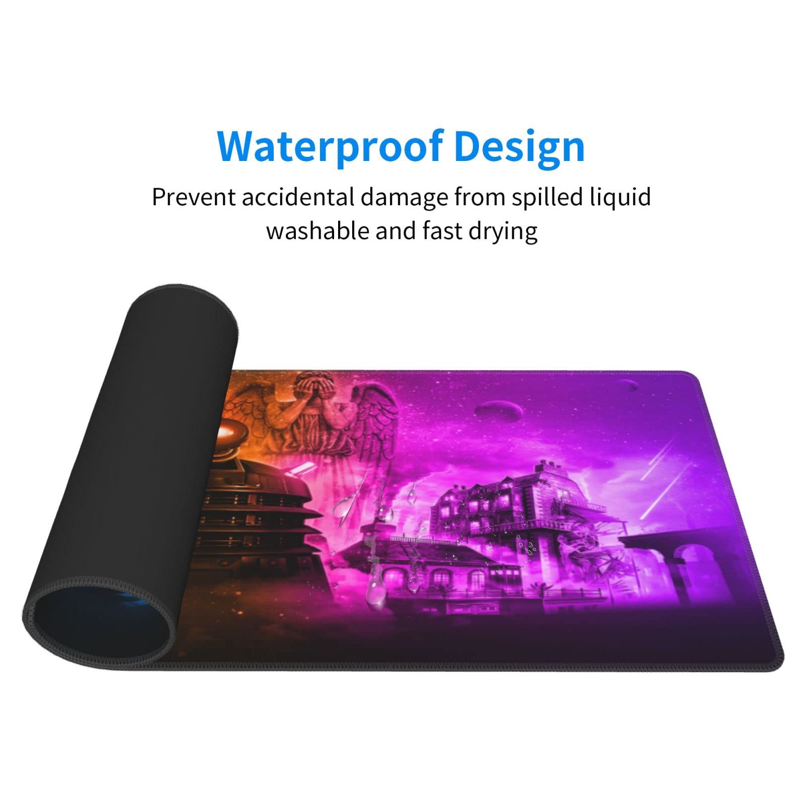 Mouse Pad 11.8x31.5 Protector Anime Rectangle Waterproof Oversized Dining Table Mat Gaming Non-Slip Rubber Mat