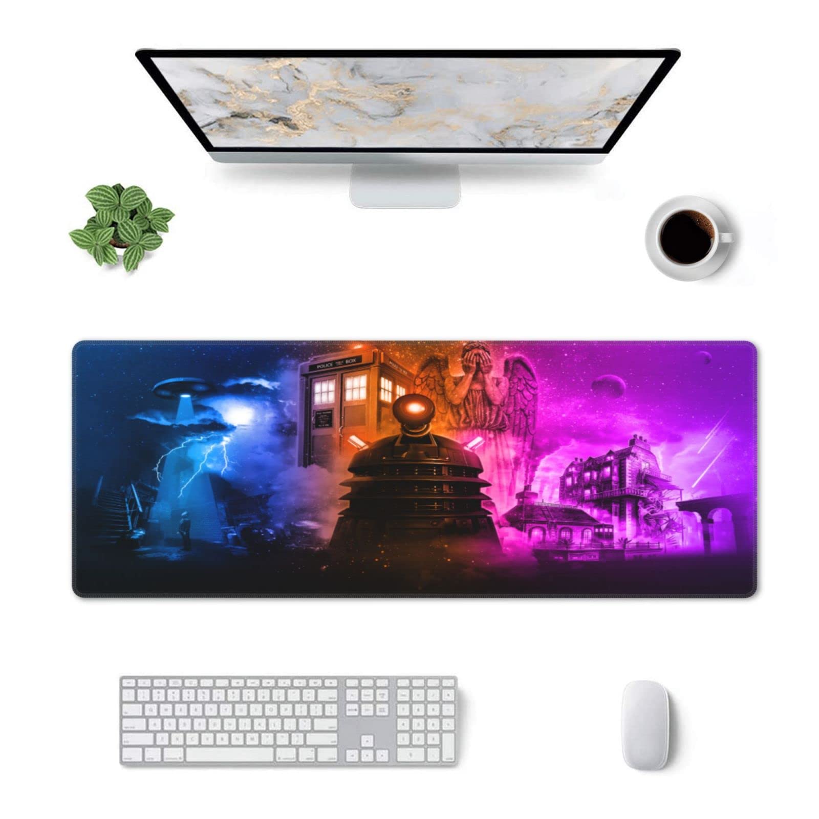 Mouse Pad 11.8x31.5 Protector Anime Rectangle Waterproof Oversized Dining Table Mat Gaming Non-Slip Rubber Mat