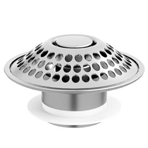 zaa Drain Hair Catcher 2in1 Bathtub Stopper with Pop-up Bathtub Drain Plug Anti-Clogged Universal Tub Stopper Cover with Detachable Filter, 304 Stainless Steel & Brass for 1.46-2" W Hole