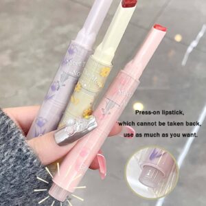 Domality 6pcs Flower Jelly Lipstick Set, 6 Colors Heart Shape Moisturizing Lip Glaze, Glossy Hydrating Lip Gloss, Mirror Effect Lip Balm Makeup Pen for Fuller Lips