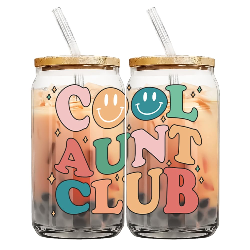 Fatbaby Aunt Gifts,Christmas Birthday Gifts For Aunt, New Aunt, Aunties From Niece, Nephew,Best Aunt Ever Gifts,Aunt Announcement, Promoted To Aunt,16 Oz Coffee Can Glass (1pcs)