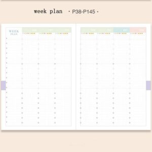 B6 Undated Monthly Weekly Planner Inner Core Time Management Weekly Schedule Book for Full Year Timeline Agenda Notebook Refill Paper (B6 inner core)