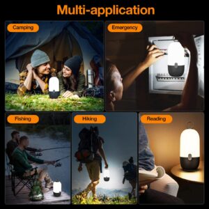 LED Camping Lantern Rechargeable,DeckTok Camping Lights,1000LM,4 Days Runtime,3 Dimmable Light Modes,Waterproof Portable Tent Lantern,Lanterns for Power Outages, Hiking,Hurricane,Emergency,Home