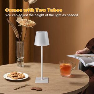 CHLORANTHUS 2 Pack Cordless Table Lamps, 3 Colors Stepless Dimming, 5000mAh Rechargeable Battery LED Desk Lamp for Bedroom/Couple Dinner/Desk/Cafe/Dining Room/Terrace