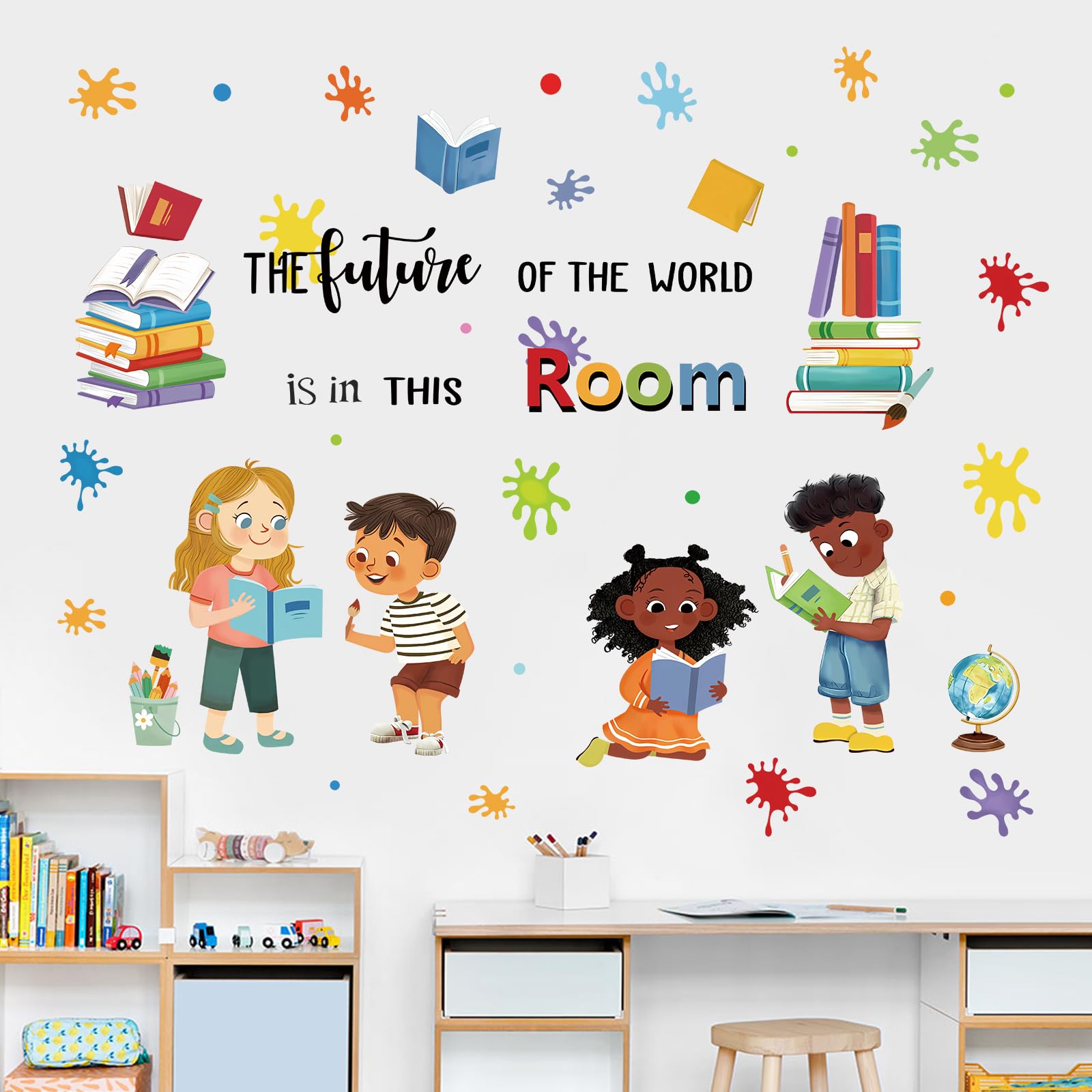 decalmile Colorful Inspirational Quotes Wall Decals Books Reading Wall Stickers Kids Room Classroom Playroom Wall Decor