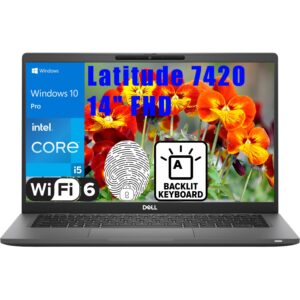 dell latitude 7420 14" fhd business laptop computer, intel core i5-1145g7 (beat i7-1065g7), 8gb lpddr4x ram, 512gb pcie ssd, wifi 6, bluetooth 5.1, backlit keyboard, fingerprint reader, windows 10 pro