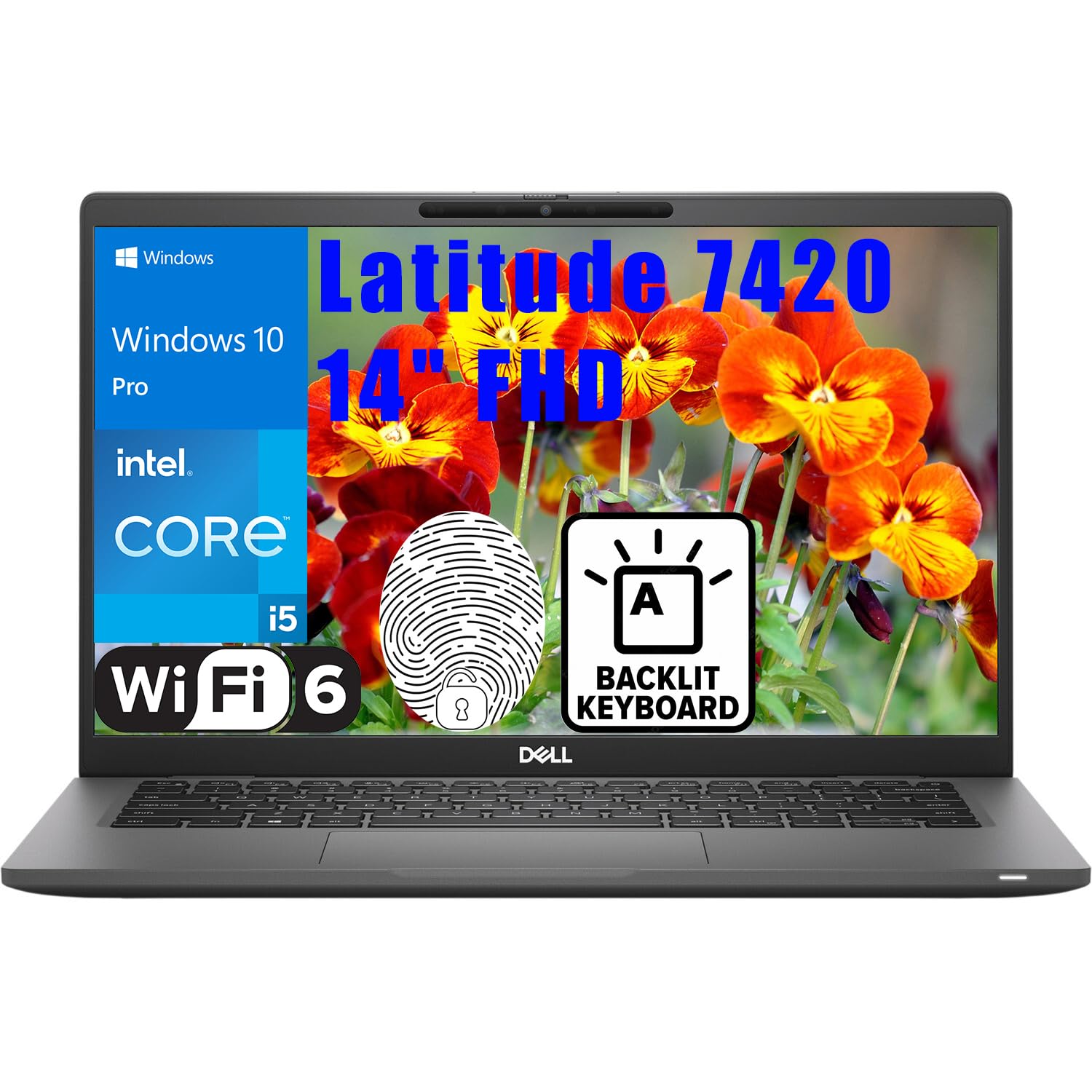 Dell Latitude 7420 14" FHD Business Laptop Computer, Intel Core i5-1145G7 (Beat i7-1065G7), 8GB LPDDR4X RAM, 512GB PCIe SSD, WiFi 6, Bluetooth 5.1, Backlit Keyboard, Fingerprint Reader, Windows 10 Pro