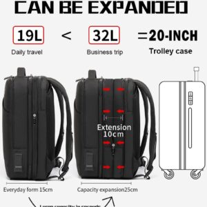 Juuka Travel Laptop Backpack, 32L Flight Approved Travel Luggage Backpacks, Extra Large Carry On Backpack for Men Women, with USB Charging Port