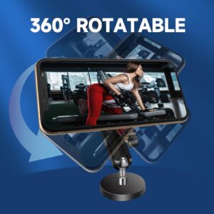 Jolliq Gym Magnetic Phone Holder Attach to Metal Surface, All Metal Dual Magnet Phone Mount for Gym, Compatible with All iPhone & Android, 360 Degree Angle Adjustable, Perfect for Recording Video.